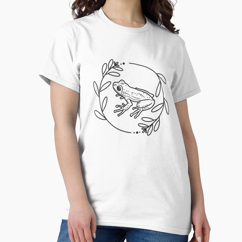 Frog Aesthetic Floral Frog Pun Cottagecore Botanical by CaitU