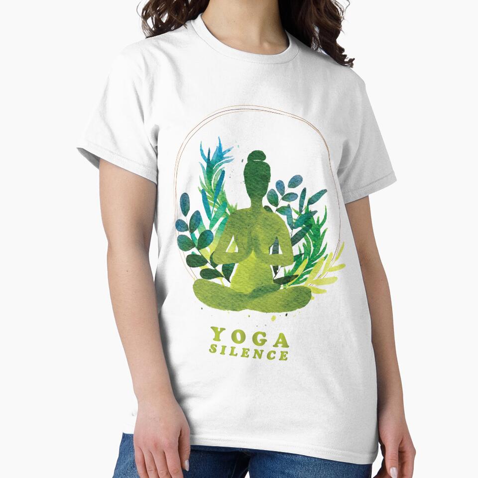 Yoga Silence T-shirts by Hasnat Hameed