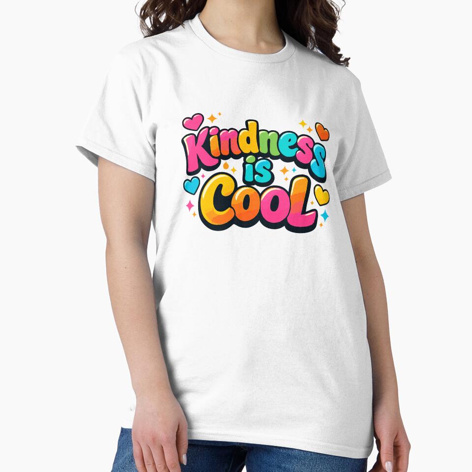 Kindness is Cool - Colorful Retro Bubble Letter Typography by Far Out Goods