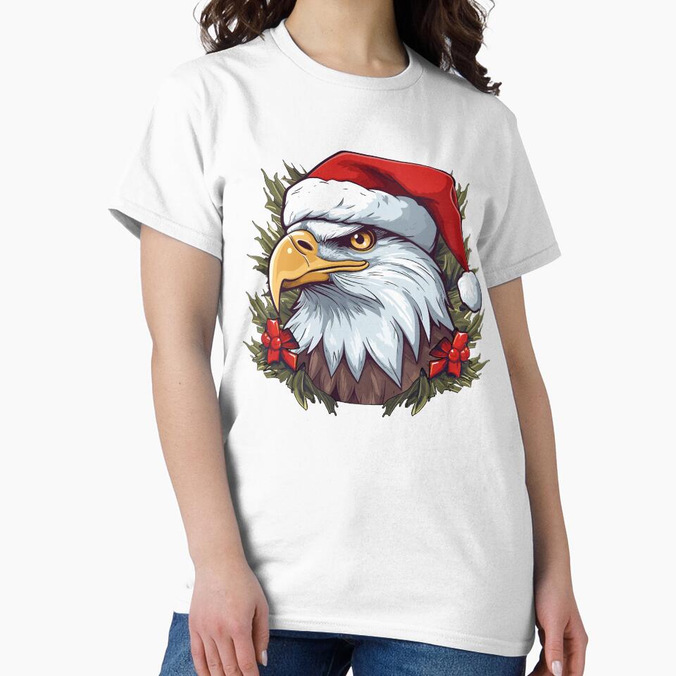 Adorable Christmas Eagle donning a Santa Claus hat by MOA-trends