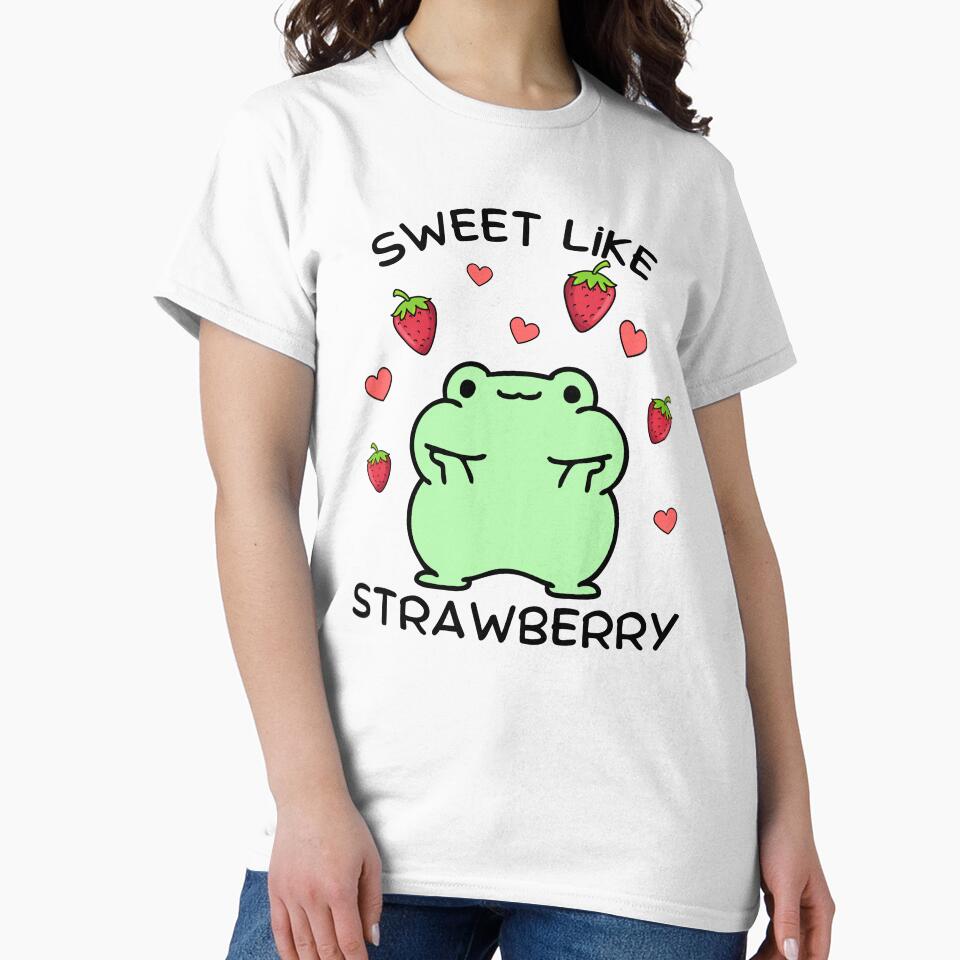 Frog Aesthetic Funny Frog Pun Cottagecore Cottage Core Strawberry Frog by CaitU