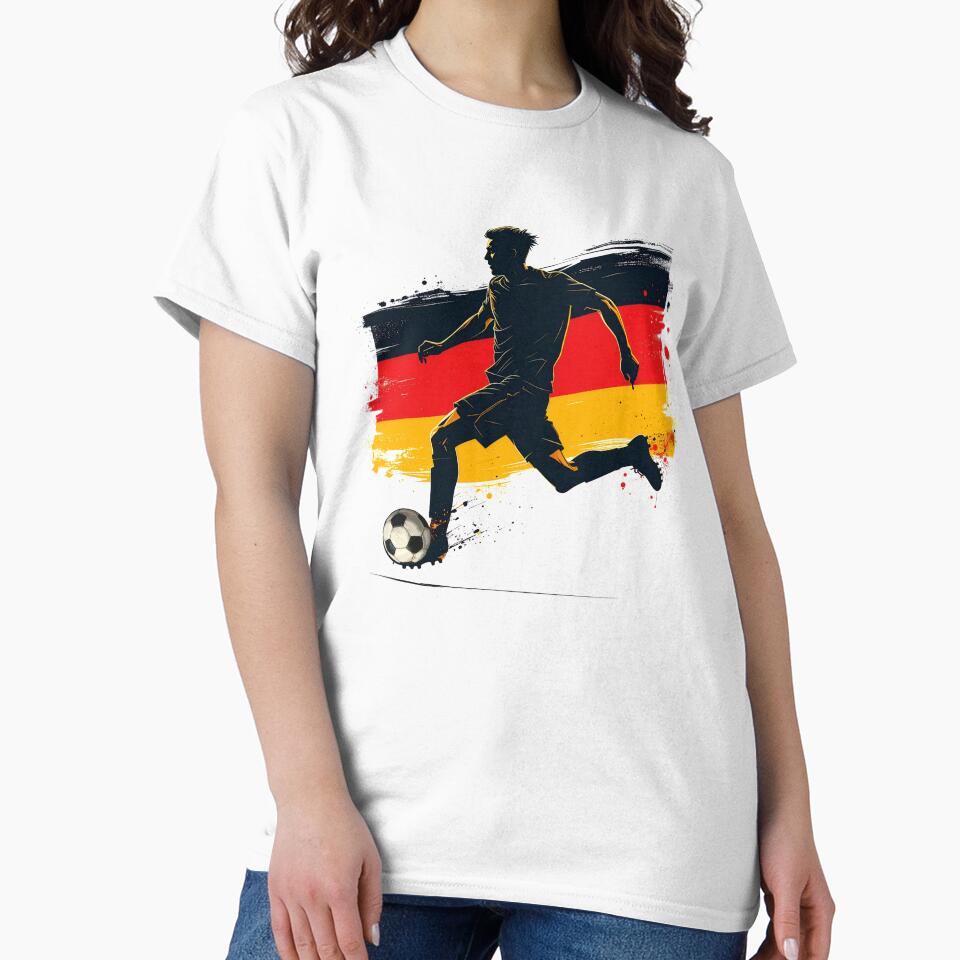 Germany Soccer Player Art — Deutschland Football Flag Action Fan Print by icemanphotos