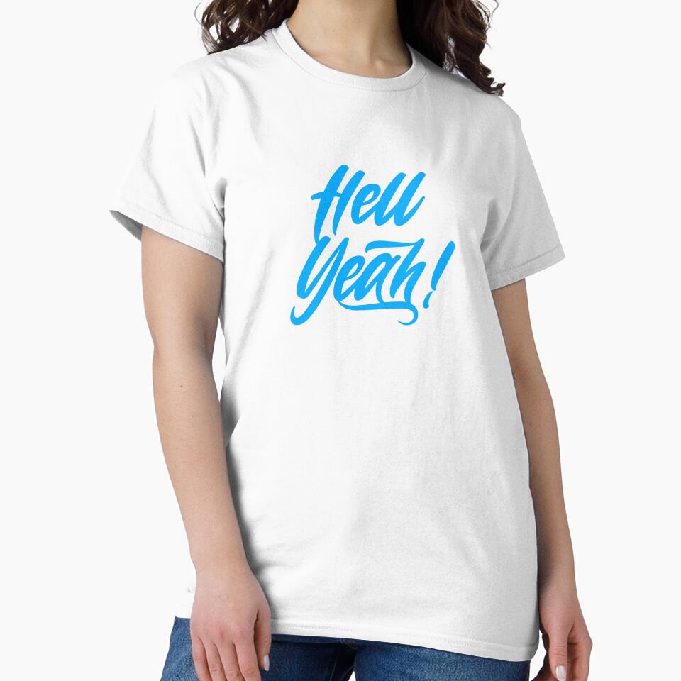 Hell Yeah! Bold blue typography design by Pearl67