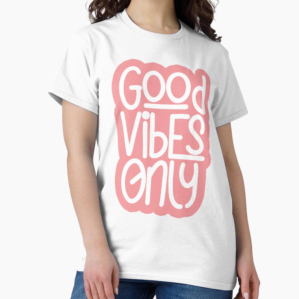 Good Vibes Only - Quote in Pastel Blush Pink Cute Colorful Typography by Cawaiico