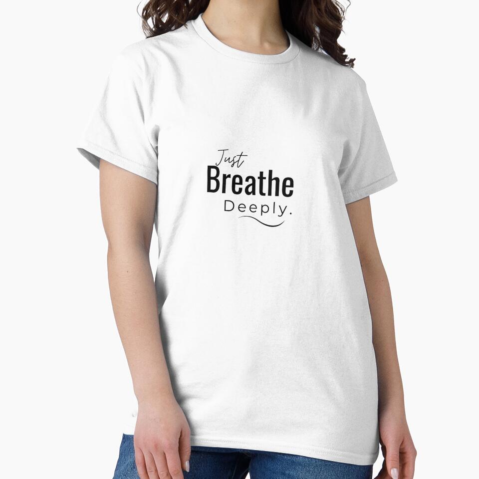 Just Breathe Deeply Minimalist Inspirational Typography Quote Art by cosmiccircles01