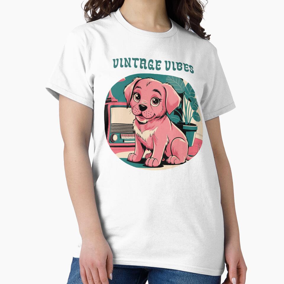 Vintage vibes. Cute pink puppy. by JAGA-ALIME