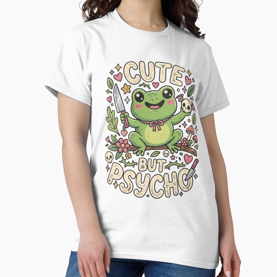 Cute But Psycho Frog - Creepy Cute Goblincore Aesthetic by Arts Paradise
