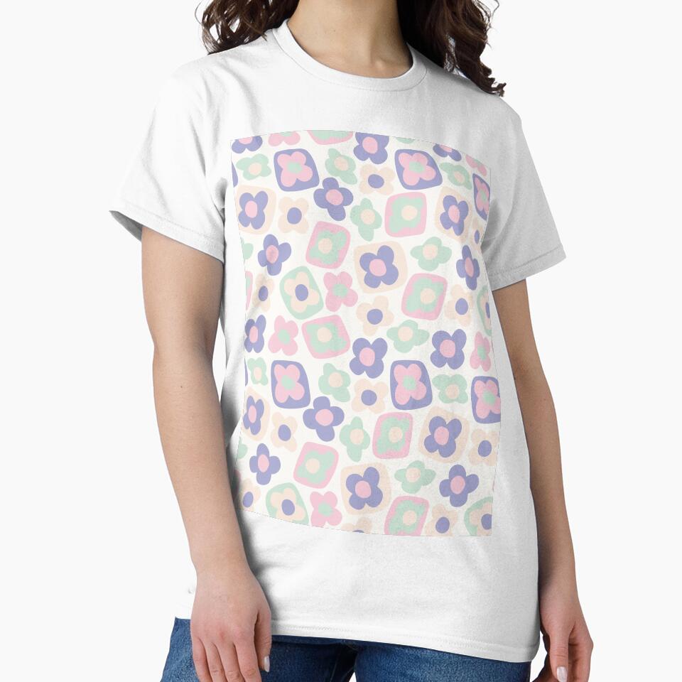 BOHO BOXY MODERN FLOWER PATTERN KIDS PASTELS by blomastudios