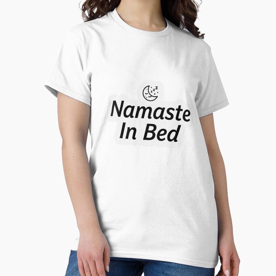 Namaste In Bed Funny Yoga Sticker Humor Wellness Gift Lazy Yogi by Bmd4Fitness