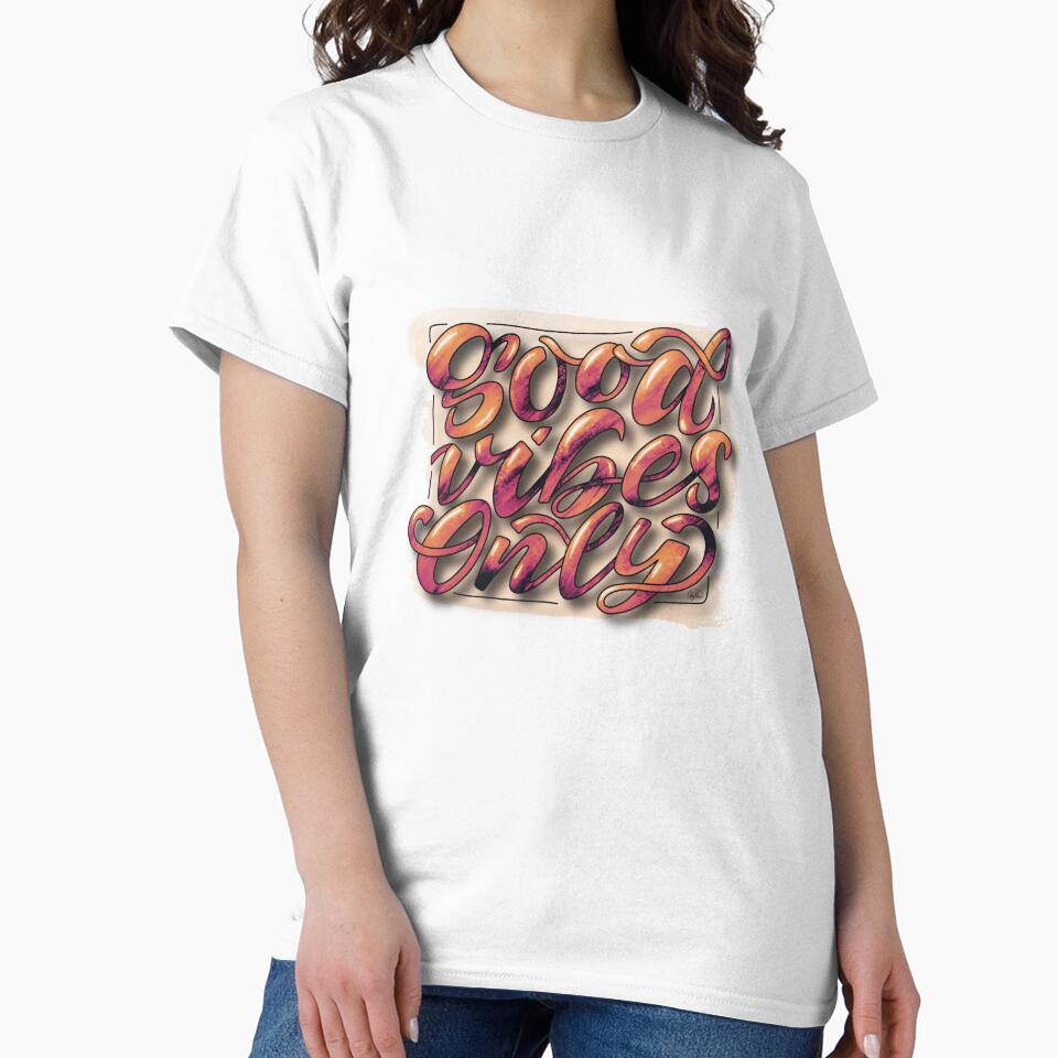 Good Vibes Only – Bold lettering in orange, red & black by Taylina