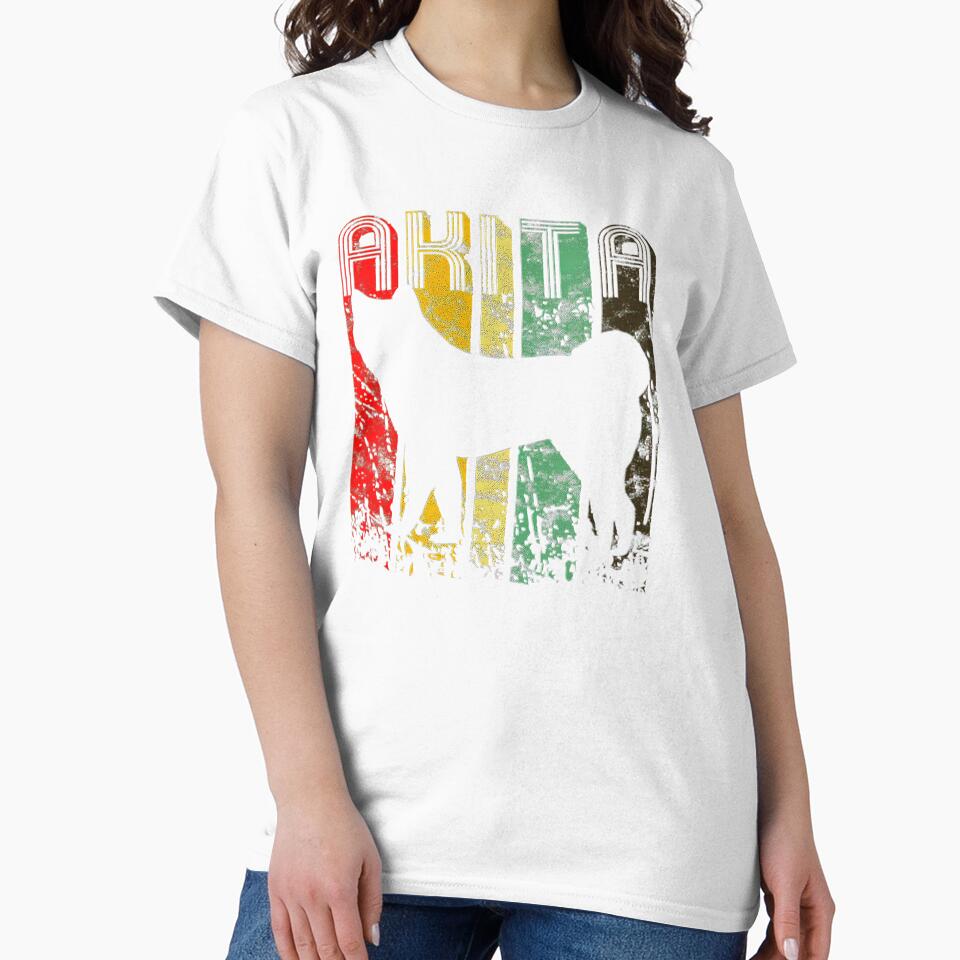 Akita Vintage Graphic Dog Owner Dog Mom Dad Gift Idea Tee Gift Love by BargerStore
