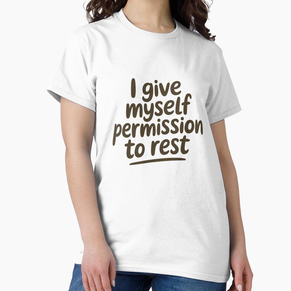 I Give Myself Permission to Rest – Burnout Recovery & Mental Health Affirmation Sticker by AngloAffirms