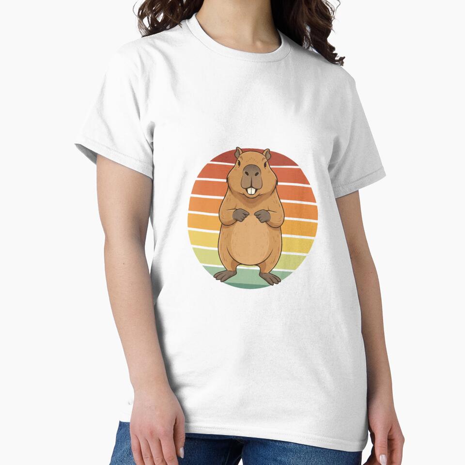 Don't Worry Be Capy - Chill Capybara Retro Sunset by Merchifyme2000