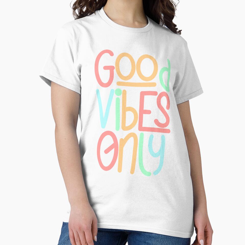 Good Vibes Only - Quote in Summer Pastel Cute Colorful Typography by Cawaiico