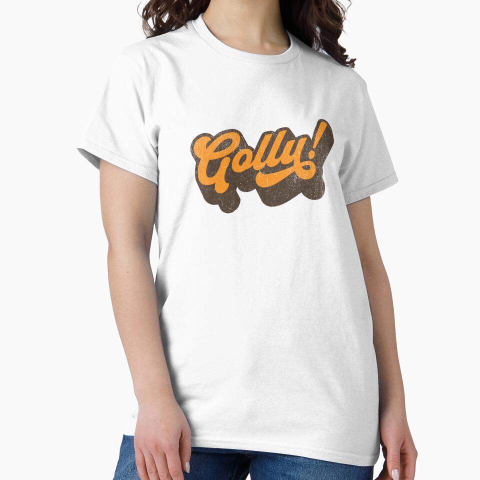 Golly! Retro 70s Script - Vintage Orange Statement Design by picadillyprints