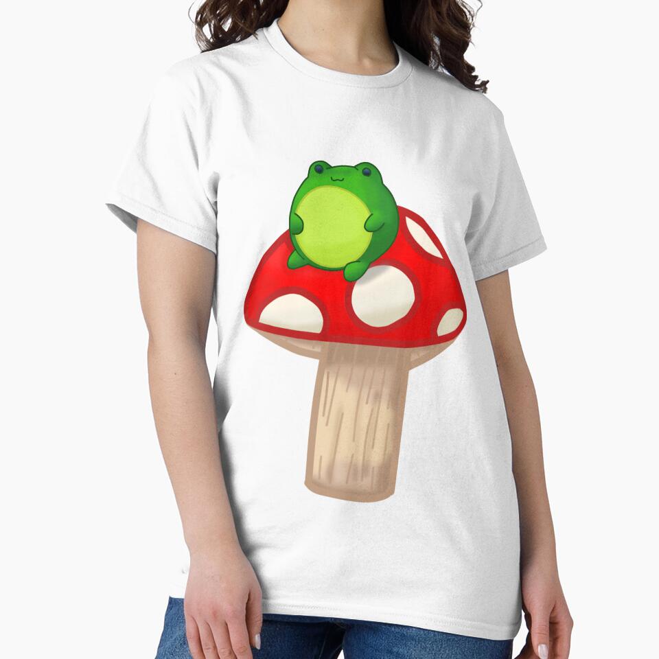 Frog On Red Mushroom by Cutsiecottage
