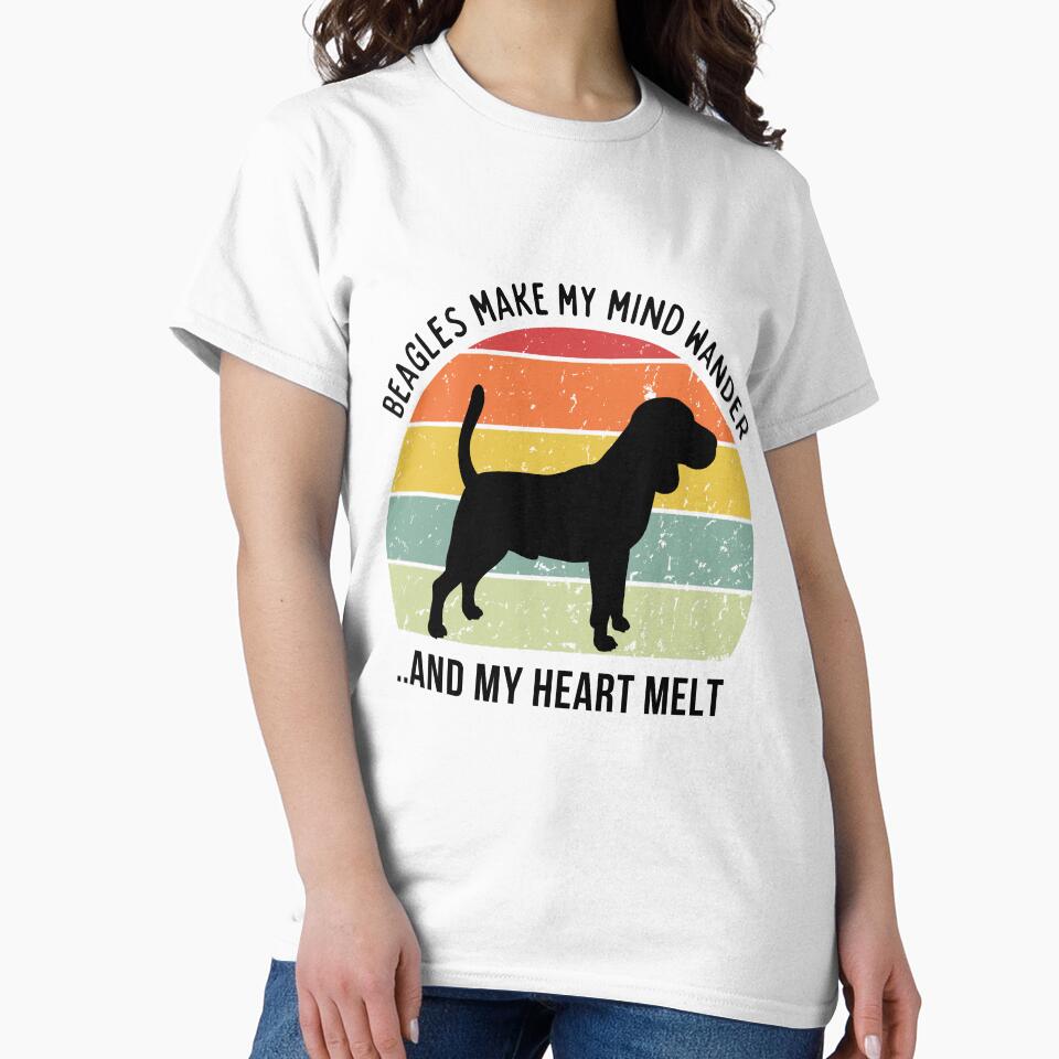 Cute Retro Sunset Beagle lover design - black text by 29Bumblebee