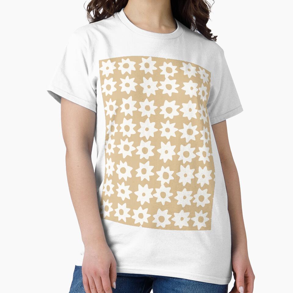 BOHO STAR PATTERN NEUTRAL BROWN by blomastudios