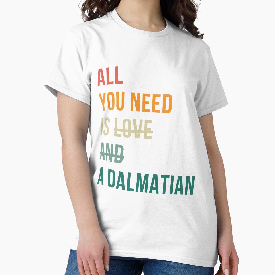 Retro all you need is love and a Dalmatian dog breed design by 29Bumblebee