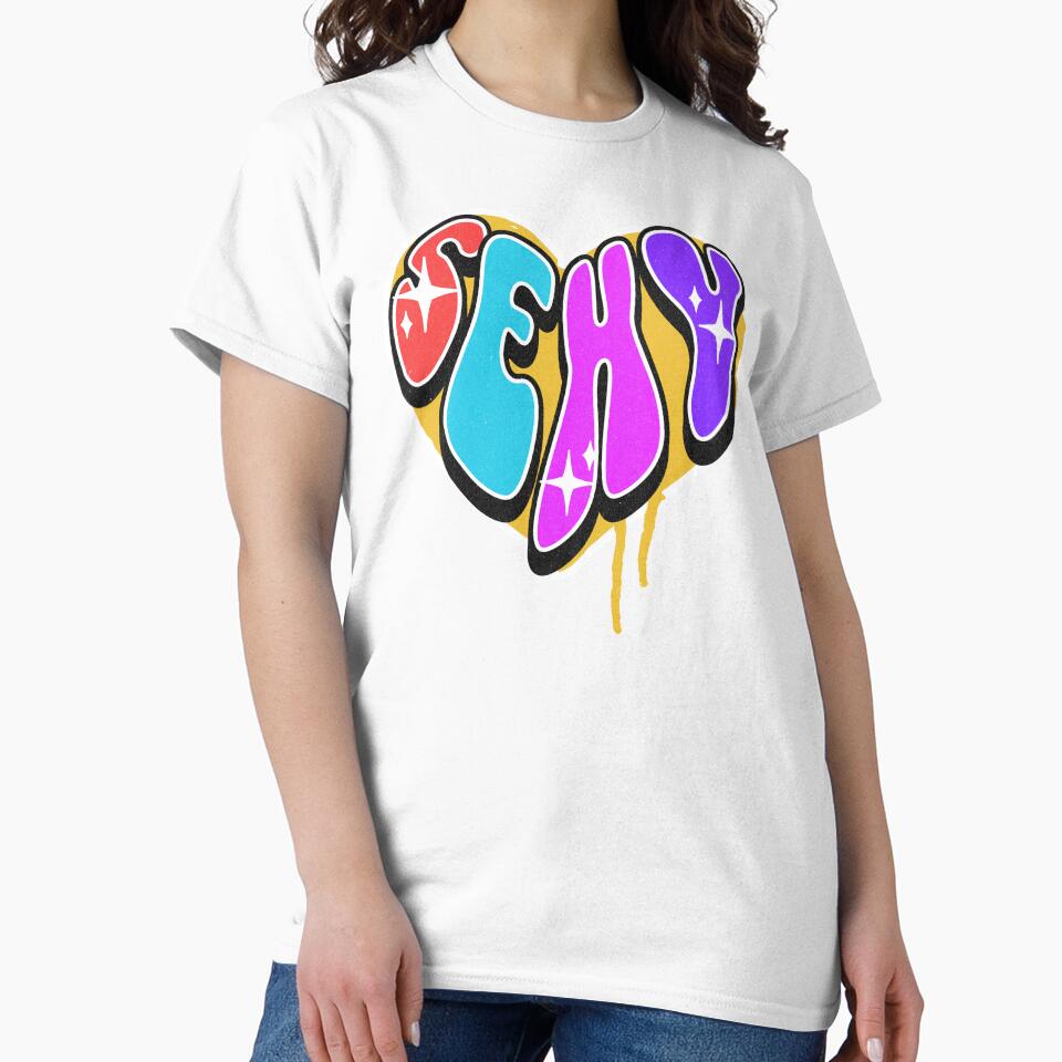 Sexy Heart Design T-Shirt with Colorful Letters - Fun and Flirty Graphic Tee by Kai Wen Designs