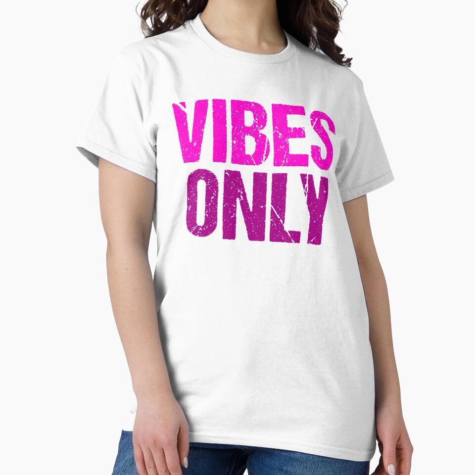 Vibes Only, Pink Grunge Typography by Memes N Lore