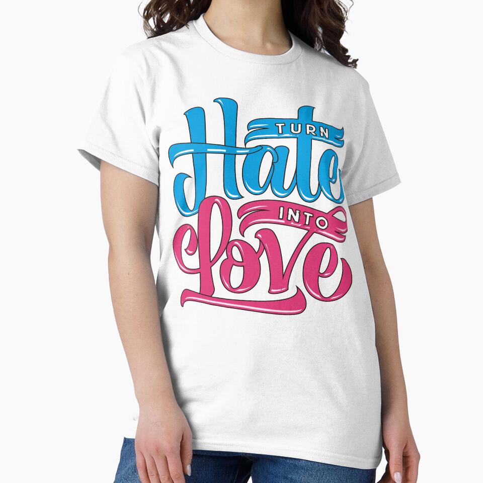 Turn Hate Into Love Quote – Positive Vibes Typography for Spreading Kindness and Love by StickerAndLove