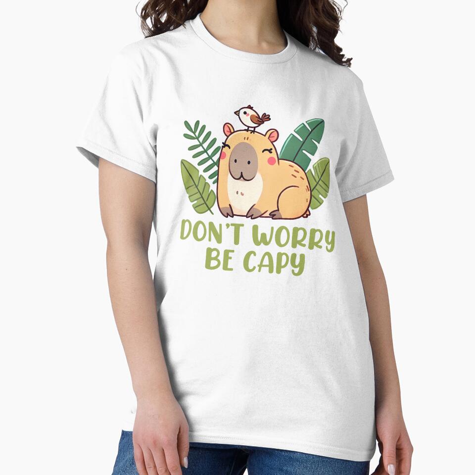 Don't Worry Be Capy Funny Capybara Saying by KD Merch