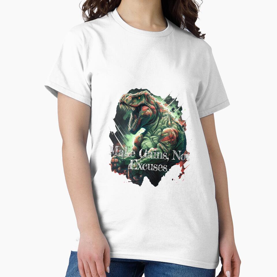 Make Gains, Not ExcusesDesignBodybuilding Fitness Gym Workout Exercise Merch Print Design by tengamerx