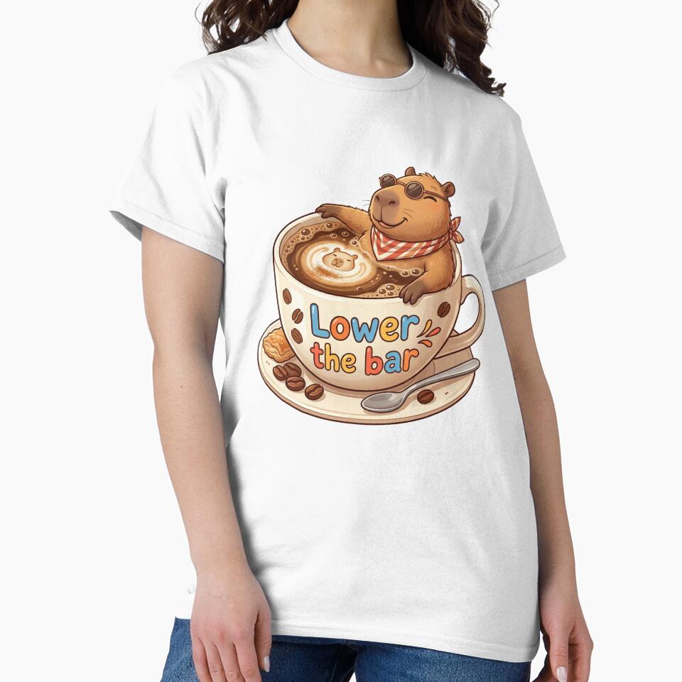 Cute Capybara Lower The Bar Coffee Sticker by fenixtech