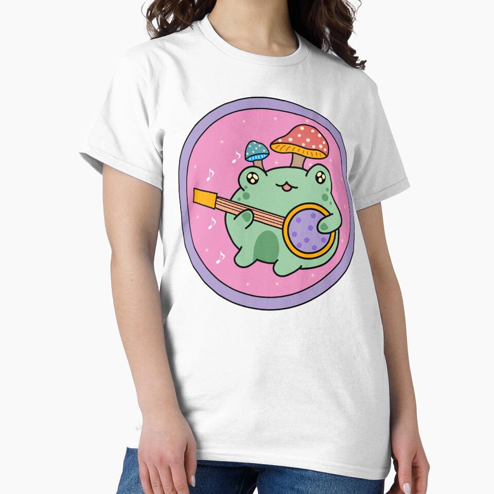 Frog playing banjo by Quacktails