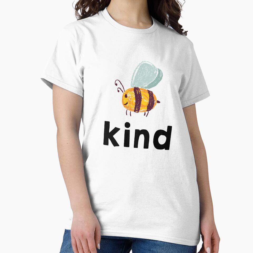 Bee Kind – Cute Bee Illustration with Positive Quote by Willow and Ink Co