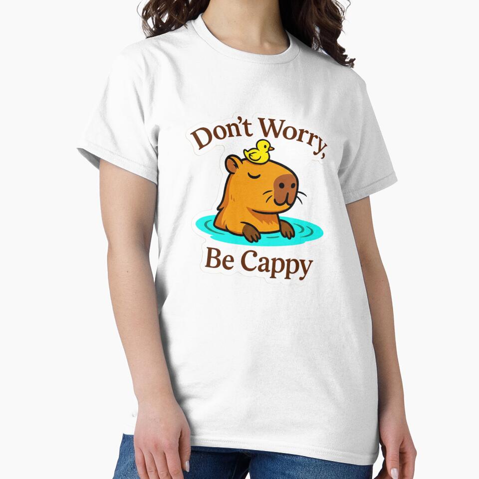 Don’t Worry, Be Cappy – Chill Capybara & Duck Art by R. Leon | Aurora & Douglas