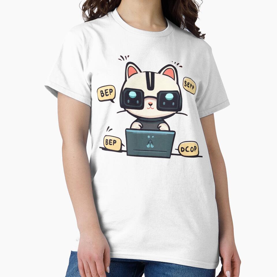 Programmer cat beep boop coding V2 by HipsterAnimals