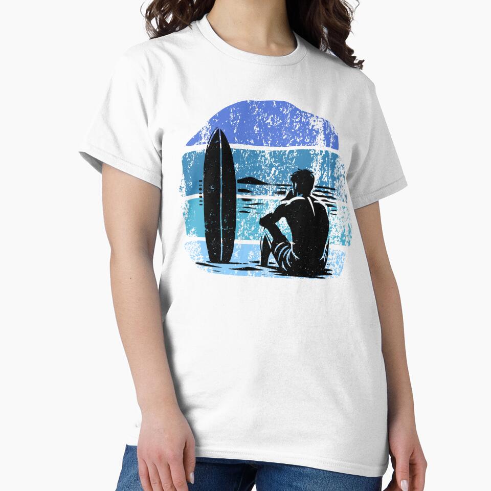 Vintage Surfer Retro Waiting For The Waves by Pavel1981