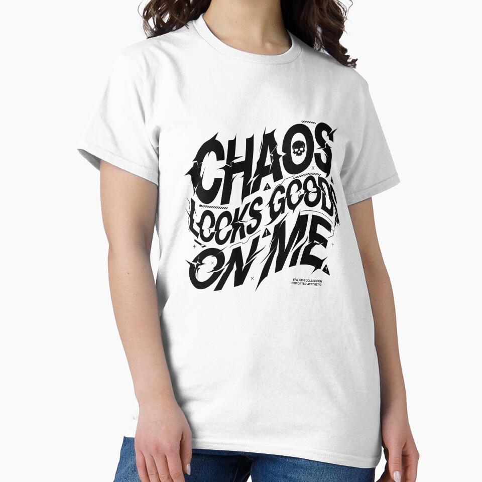 Chaos Looks Good On Me Distressed Typography Design by pradeepvisuals