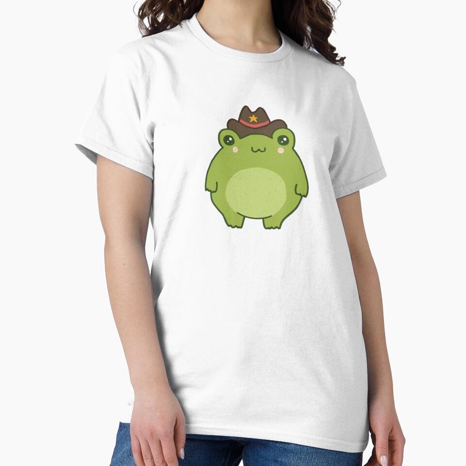 Cute Sheriff Frog with Cowboy Hat: Kawaii Cottagecore Aesthetic, Perfect for Teen, Pastel Chubby Cowgirl and Western Rodeo Lovers by MinistryOfFrogs