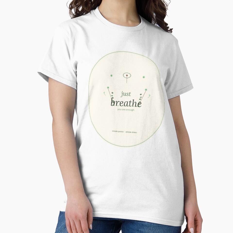 Just Breathe Botanical Minimalist Mental Health Design by Petal & Pixel Co