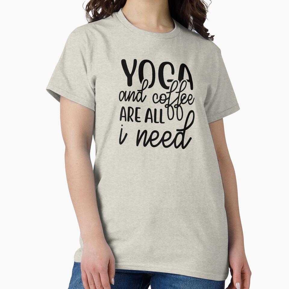 Yoga Quote Yoga and Coffee Are All I Need Motivational Saying by SoccaTamam