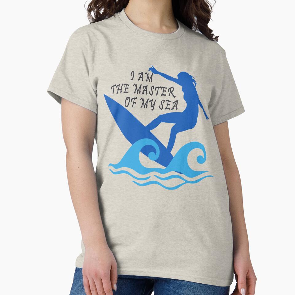 I Am the Master of My Sea – Surfer Quote Ocean Wave Surfing Design by Dimu Co.