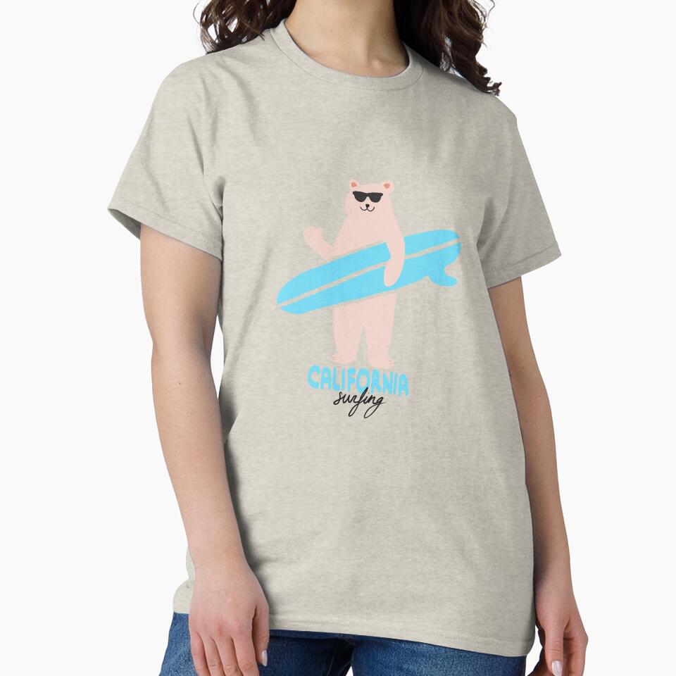 sURfing bear surf California USA surf cool bear handmade by Tropical Blood