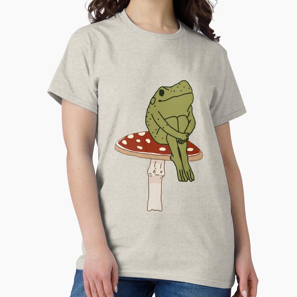 frog on mushroom by etherealvibes