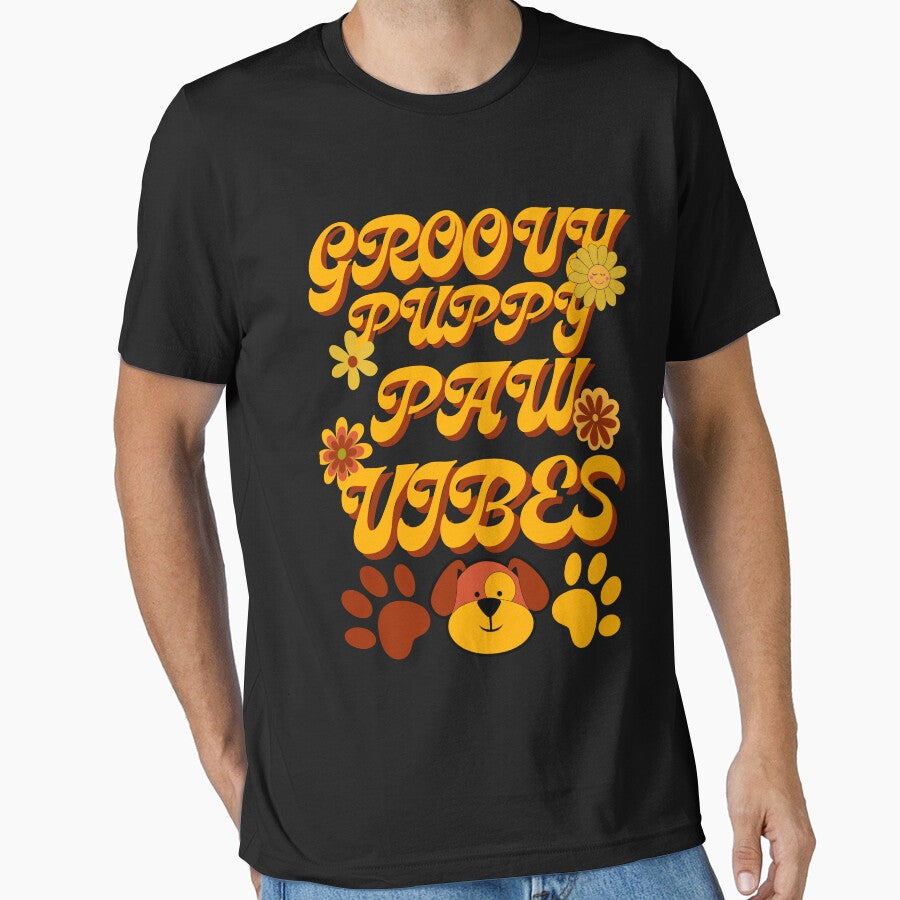 Groovy Puppy Paw Vibes, 70s Flower Child Puppy Paw by GarnersDesigns