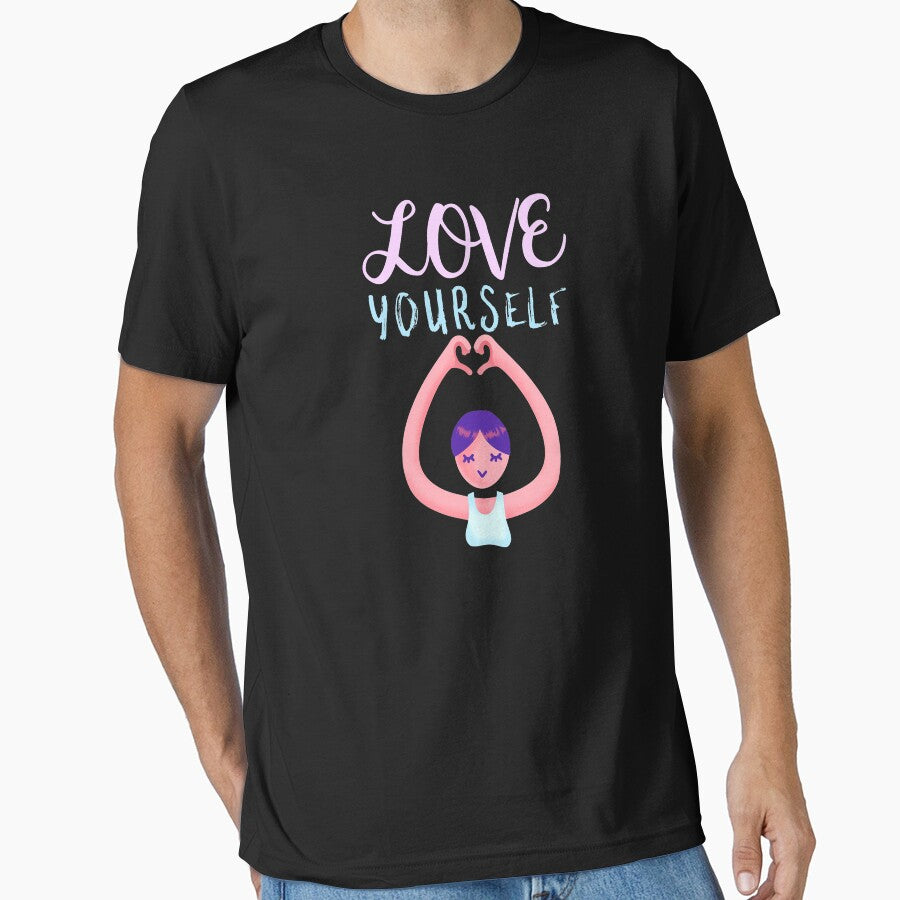 Love Yourself - Cute Heart Hands Self Care Reminder by jacks-tees