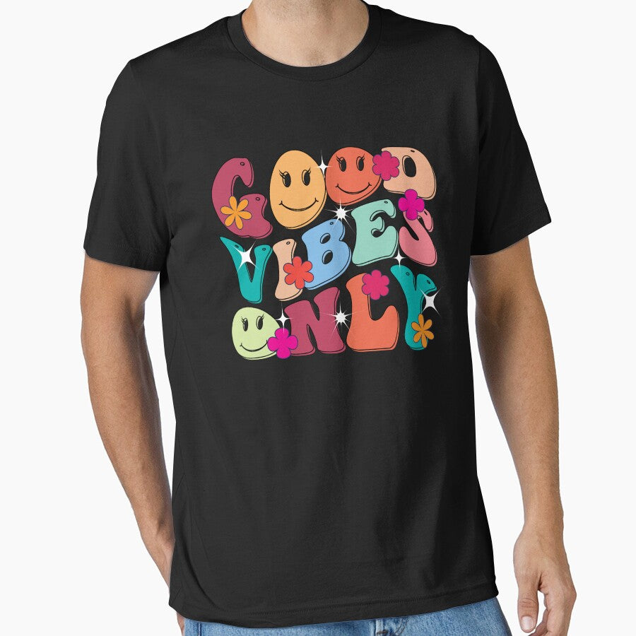 "Good vibes only" retro wavy groovy typography sublimation SVG by DreamWorld07