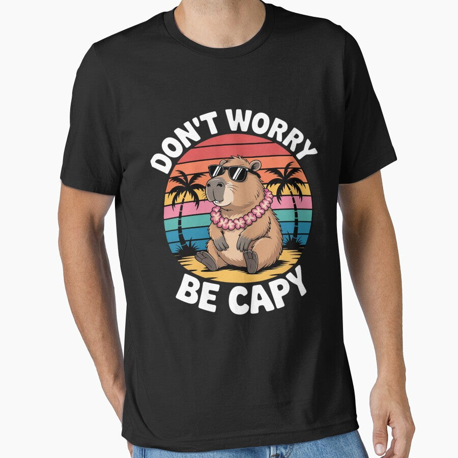Cute Capybara Don't Worry Be Capy by Tatianamiobi
