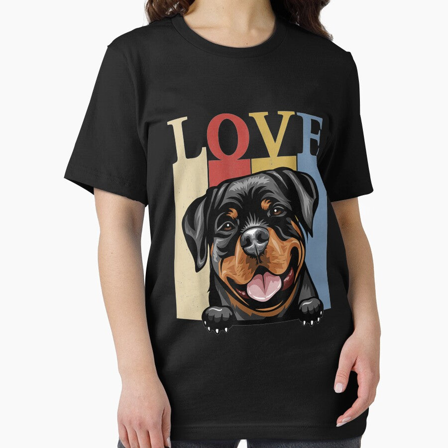 I Love My Rottweiler Vintage Retro Dog Mom Dad Pet Lover T-Shirt by shop   luisant