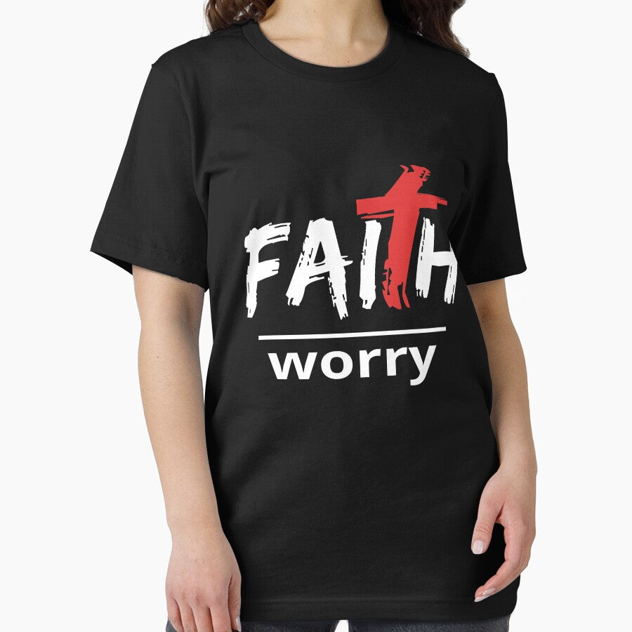 Faith Over Worry Christian Cross Design by Shellbelle44