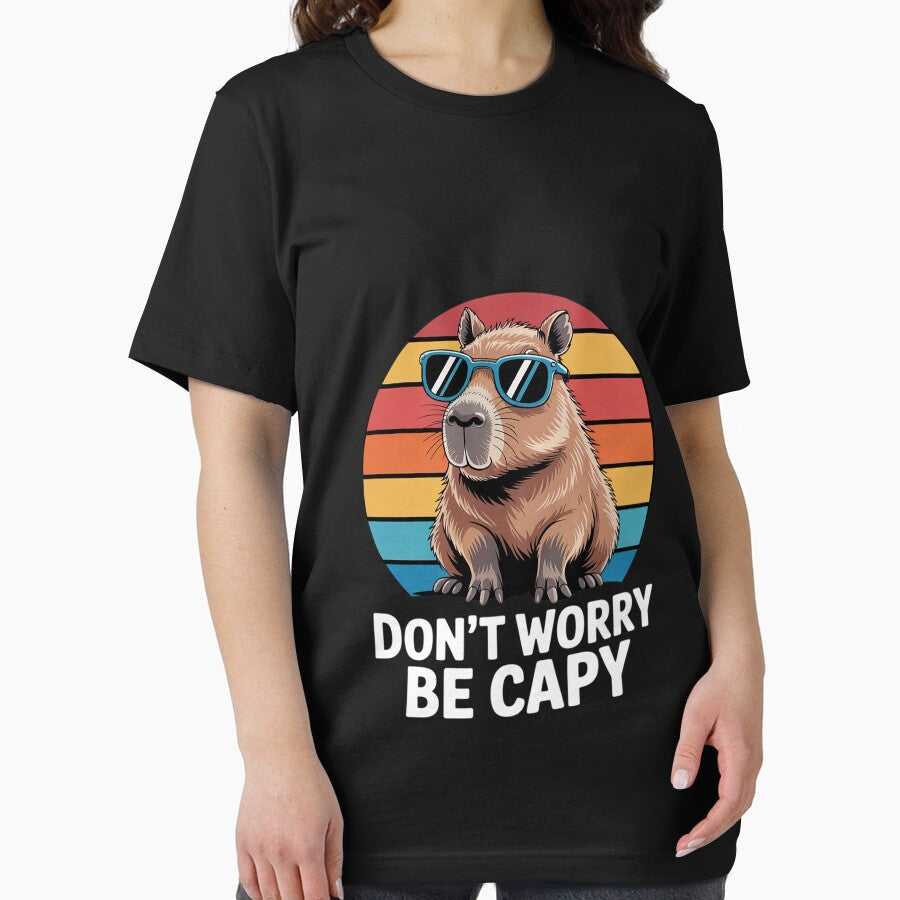 Don't Worry Be Cappy Capybara Lovers Motivational Positive by FadeOfThrone