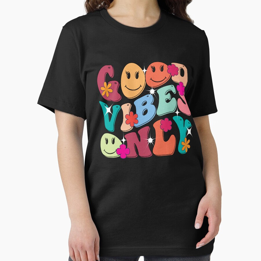 "Good vibes only" retro wavy groovy typography sublimation SVG by DreamWorld07