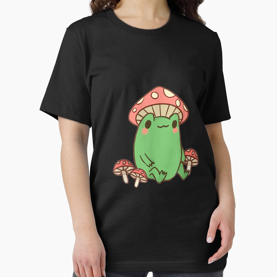 Frog with Mushroom Hat Cute Cottagecore Aesthetic by HamzashiTrre
